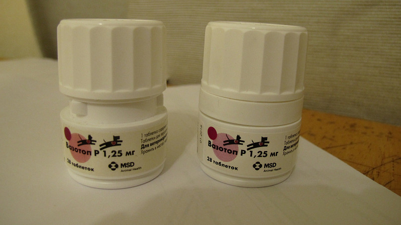 Вазотоп p для собак и кошек  0,625 мг, 28 таблеток