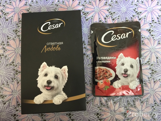 Корм цезарь для собак в пакетиках: обзор