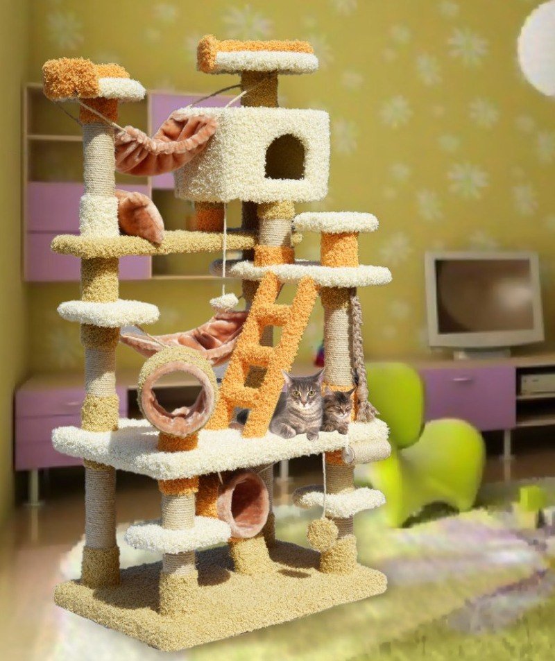 Игровой настенный комплекс для кошек своими руками