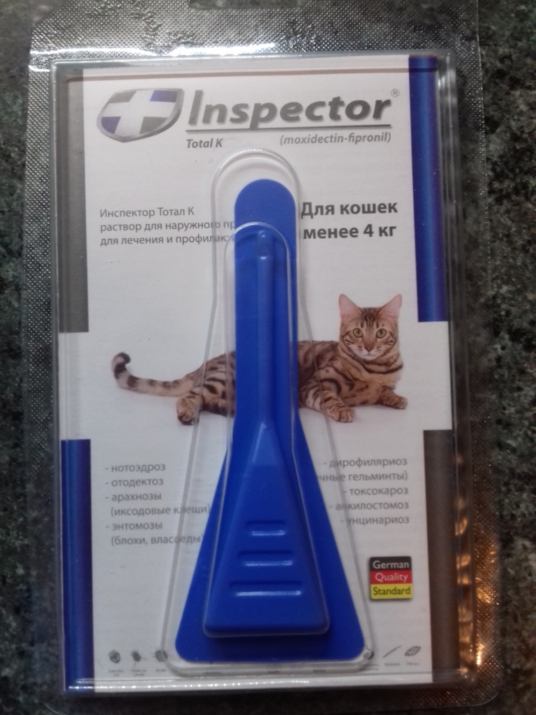 Инспектор для кошек: как применять капли от блох и клещей, отзывы, аналоги