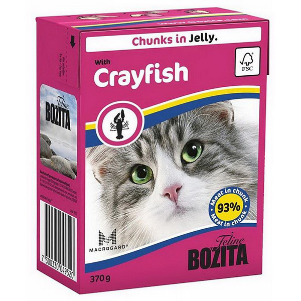 Bozita feline jelly crayfich консервы для кошек кусочки в желе с лангустом
