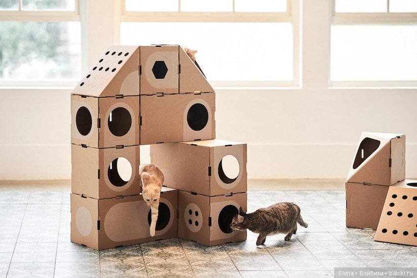 Домик для кошки своими руками из картонной коробки — идеи и инструкции с фото