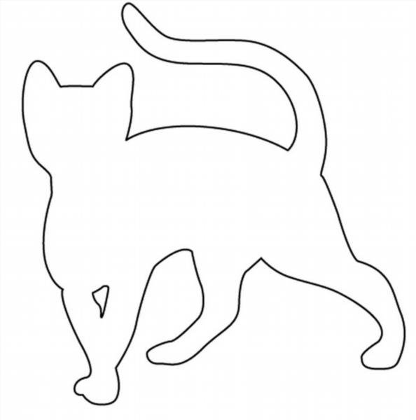 Силуэт кошки и кота для вырезания на бумаге и картоне