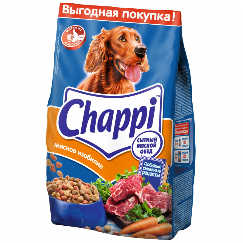 Чаппи: корм для собак и щенков крупных пород