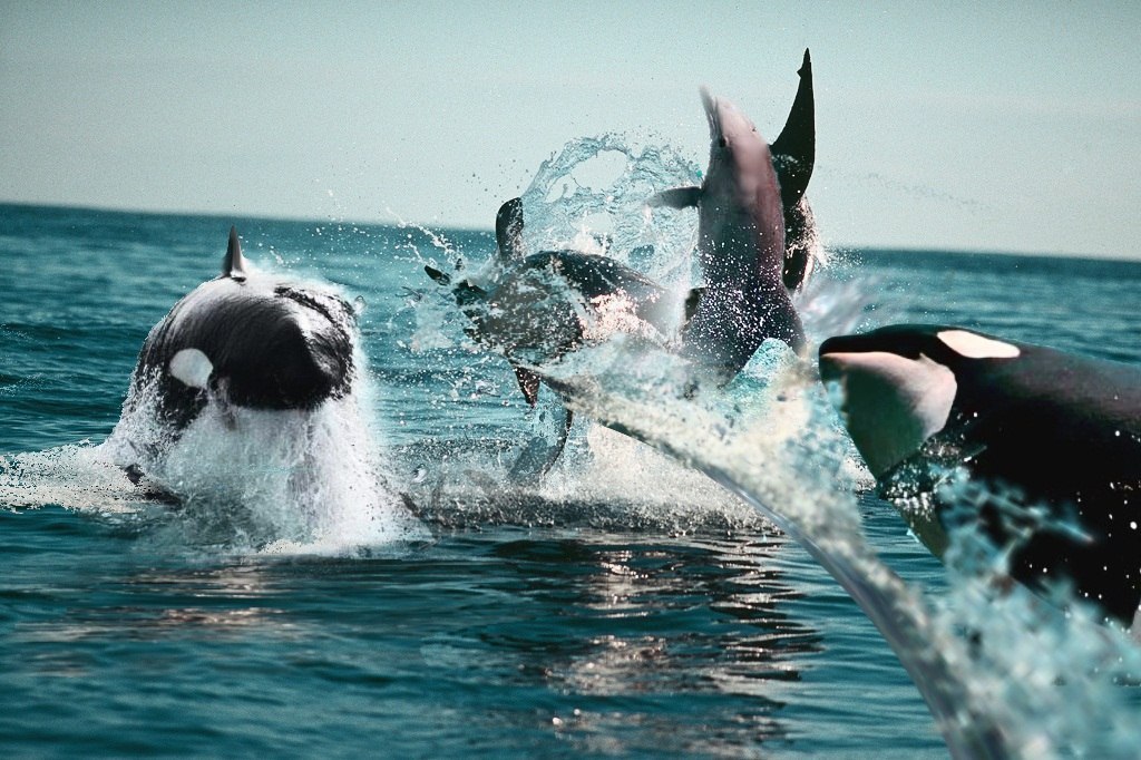 Нападение касаток. Кит акула Касатка Дельфин. Касатки и дельфины. Касатка охотится на дельфинов. Касатка на охоте.