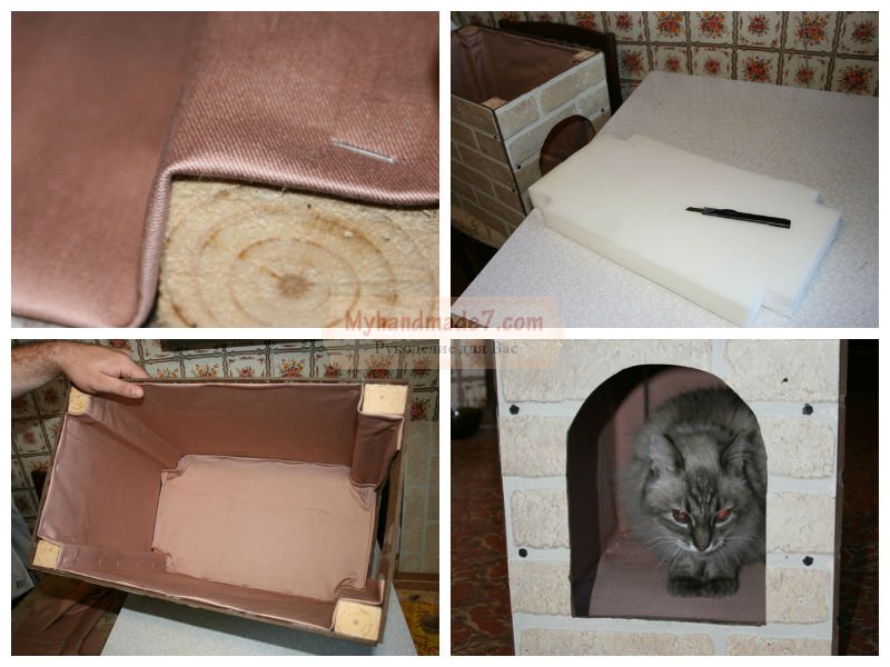 Делаем дом для кошки из коробки своими руками