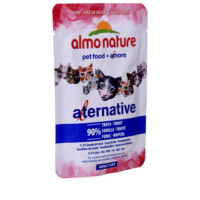 Almo nature для кошек отзывы. Корм для кошек Almo nature alternative с макрелью 55 г. Состав корма Almo nature. Almo nature корм гранулы для кошек. Паучи Альмо натюр.