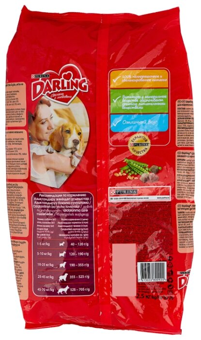Корм для собак darling: состав собачьего сухого корма в упаковках 10 кг и других, инструкция по применению, обзор отзывов