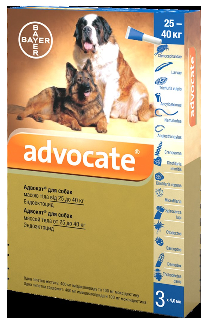Ветеринарный препарат «адвокат» для собак: дозировка, инструкция