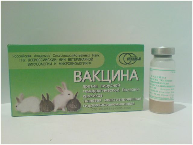 Комплексная ассоциированная вакцина для кроликов от миксоматоза и вгбк: инструкция по применению